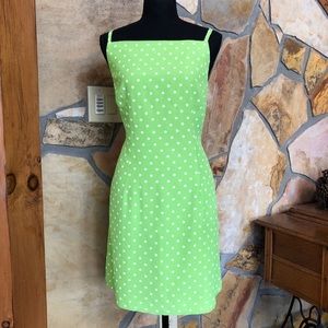 🍀 Giorgio Fiorlini Green White Polka Dot Dress (15/16)